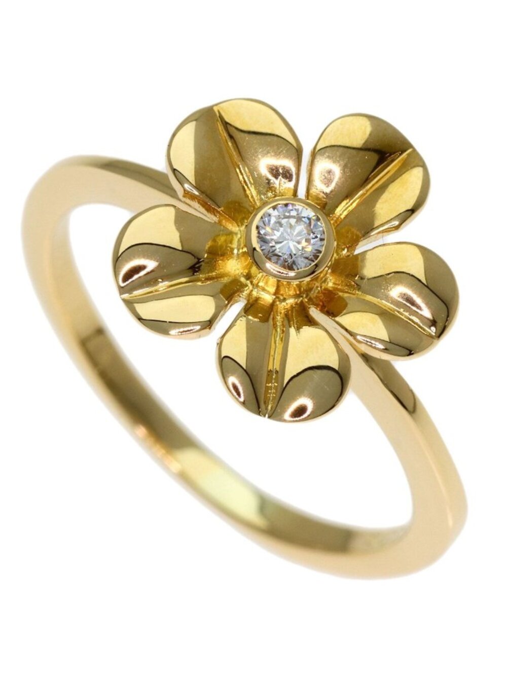 Tiffany & Co Flower Diamond Ring 18k Yellow Gold
